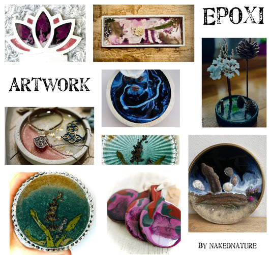 Éléments de décoration artistique en époxy