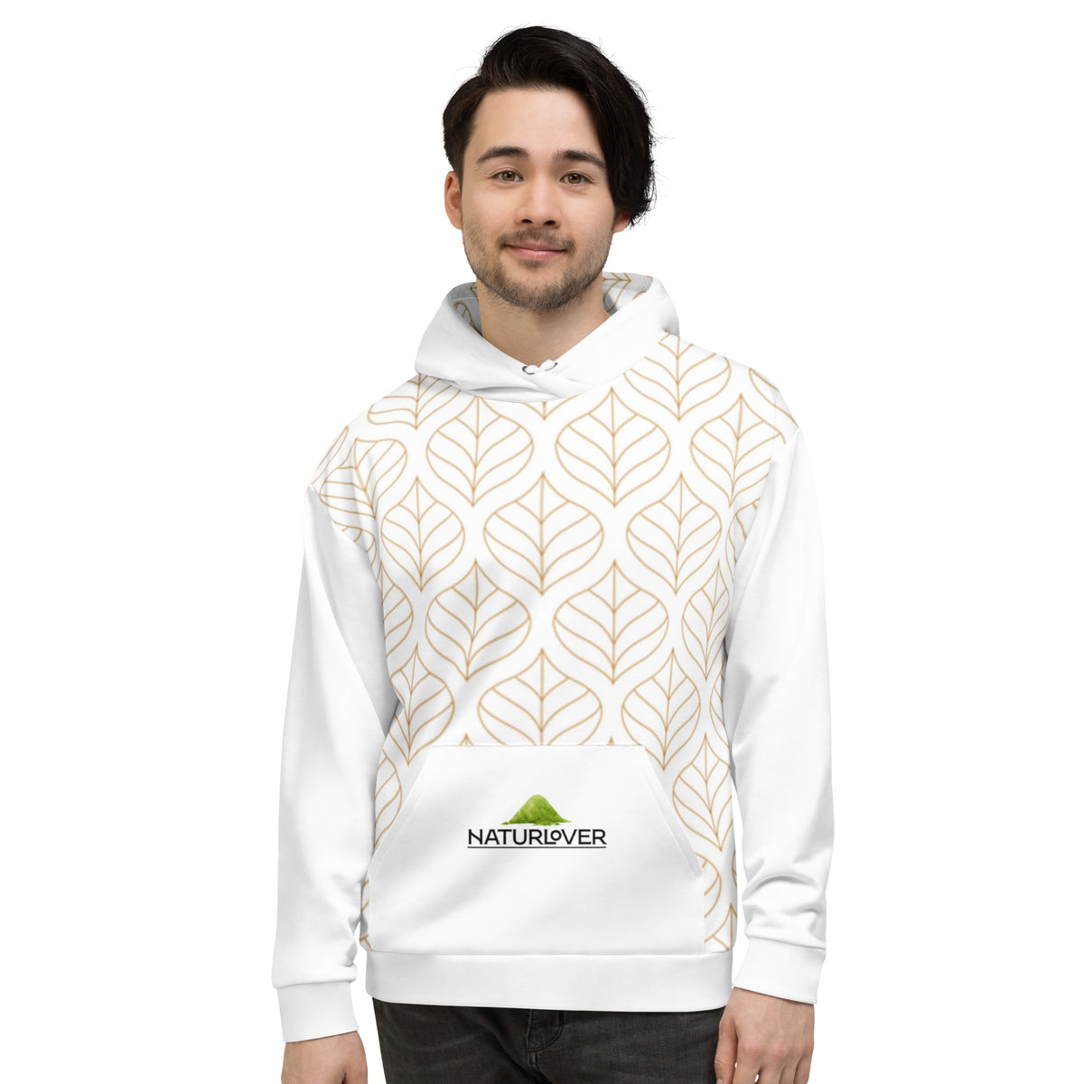 Recycling Kapuzenpullover weiss gemustert