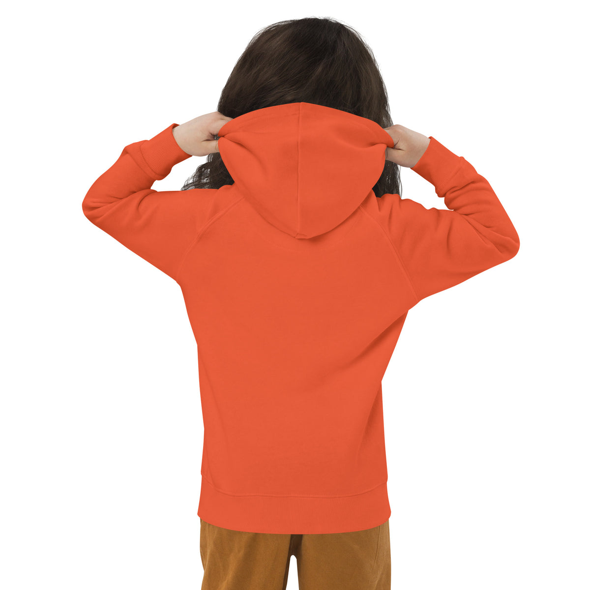 Kapuzenpullover aus Bio Baumwolle Kinder orange