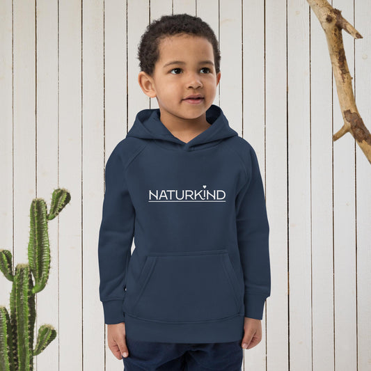 Sweat à capuche écologique NATURKIND pour enfants, noir + bleu marine + orange fantaisie
