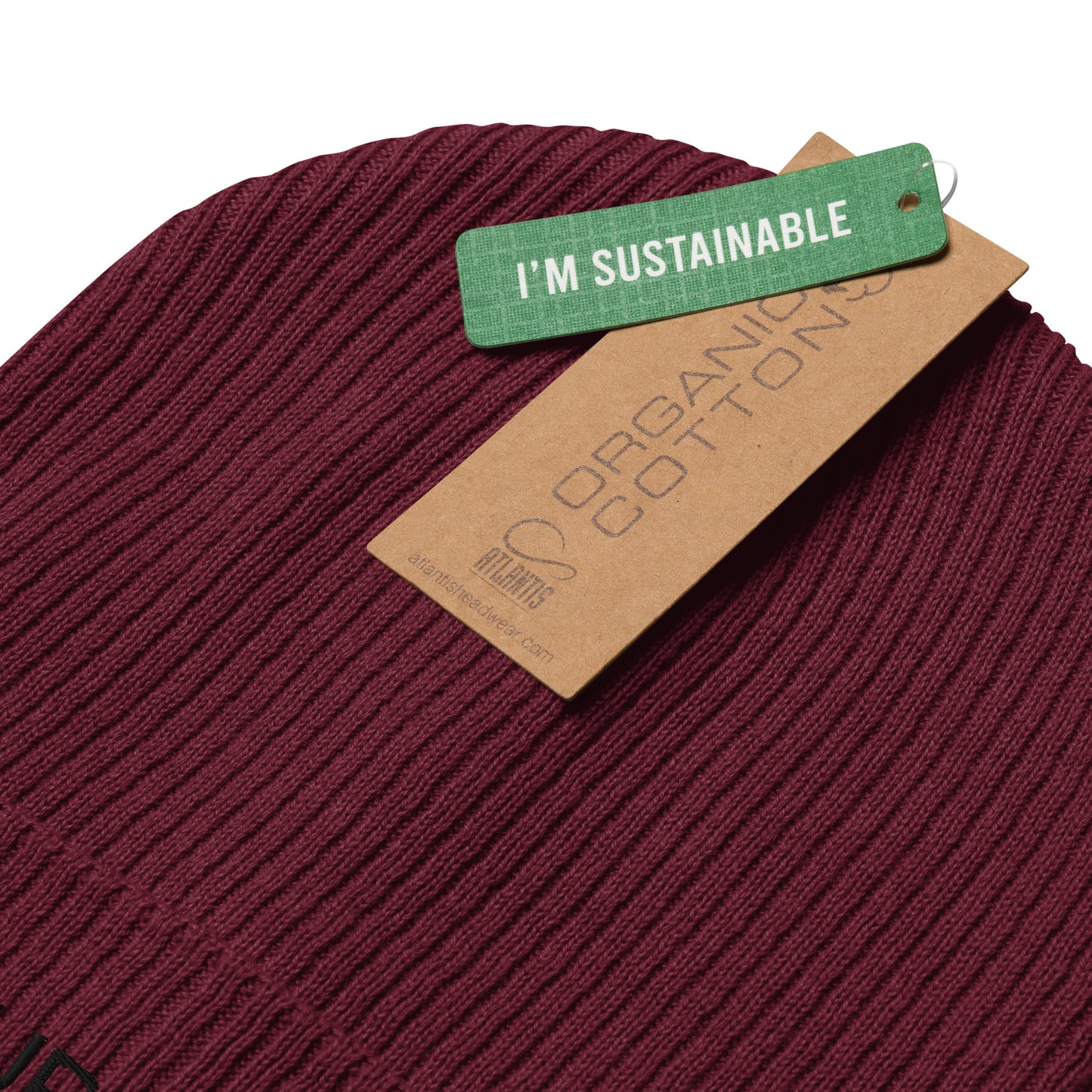 Bonnet/chapeau bio NATURKIND avec broderie noire