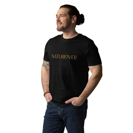 NaturLoVer organic cotton T-shirt GOLD Edition with elegant embroidery