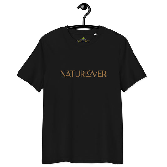 NaturLoVer organic cotton T-shirt GOLD Edition with elegant embroidery