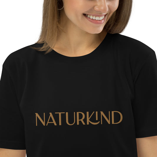 Naturkind organic cotton T-shirt GOLD Edition with elegant embroidery
