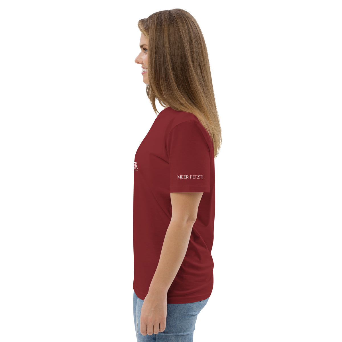 Bio Shirt Berge Meer weinrot