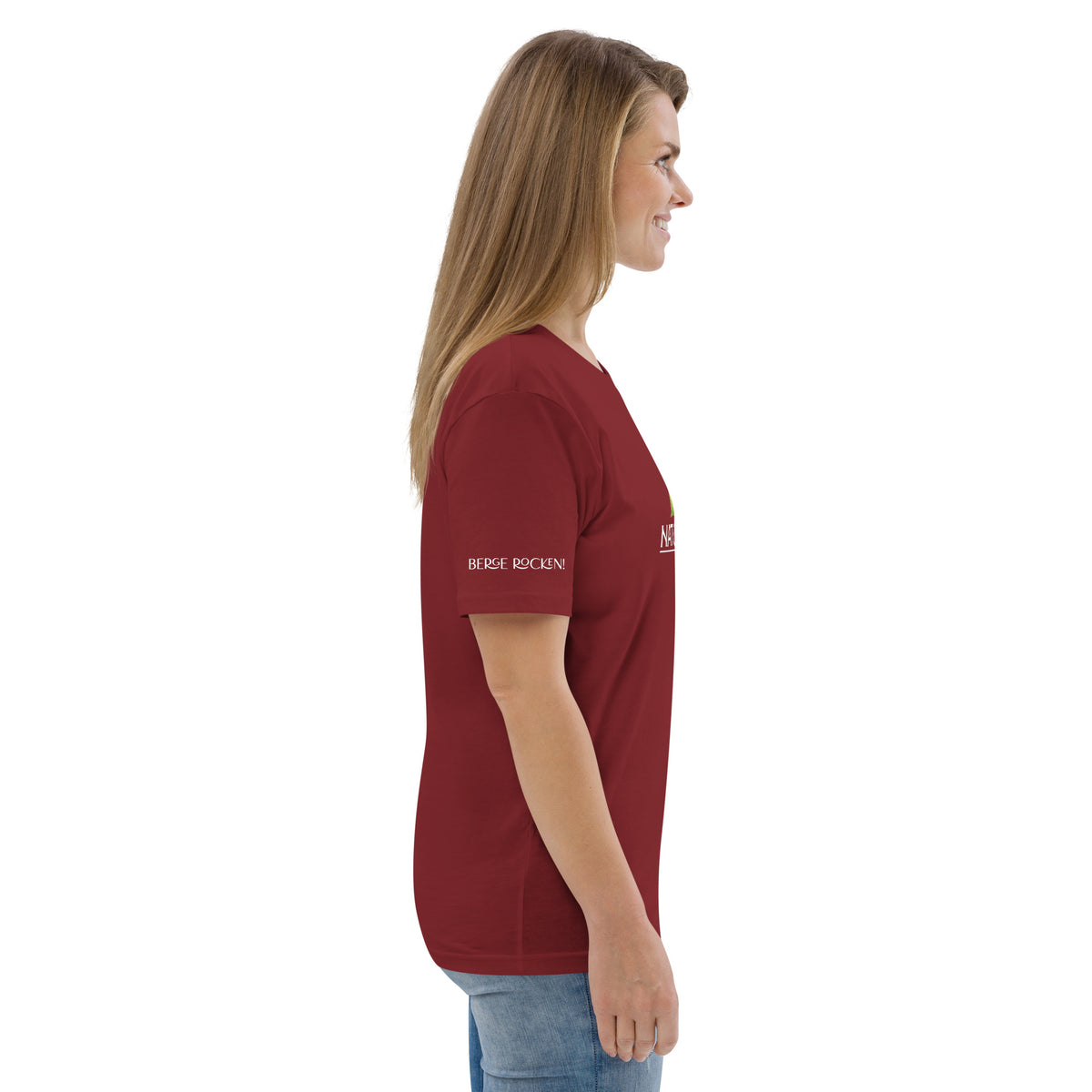 Bio Shirt Berge Meer weinrot