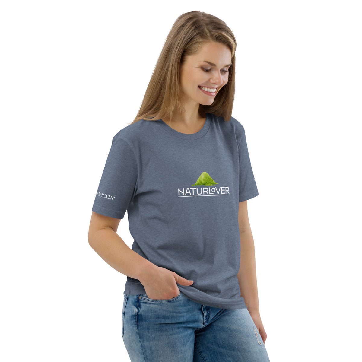 Bio Shirt Berge Meer blau
