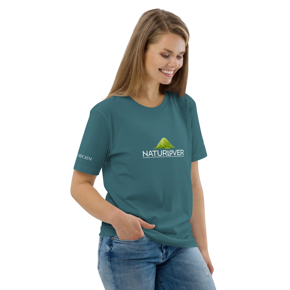 Bio Shirt Berge Meer petrol