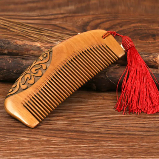 Wooden comb made of peach wood