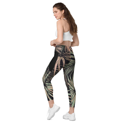 Recycelte Leggings mit Muster und Taschen
