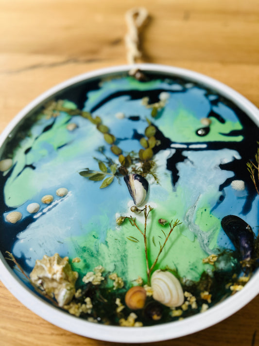 Epoxid Bild Deko Muscheln Pflanzen 