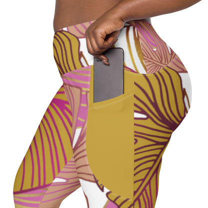 senfgelb Leggings Sporthose mit Taschen