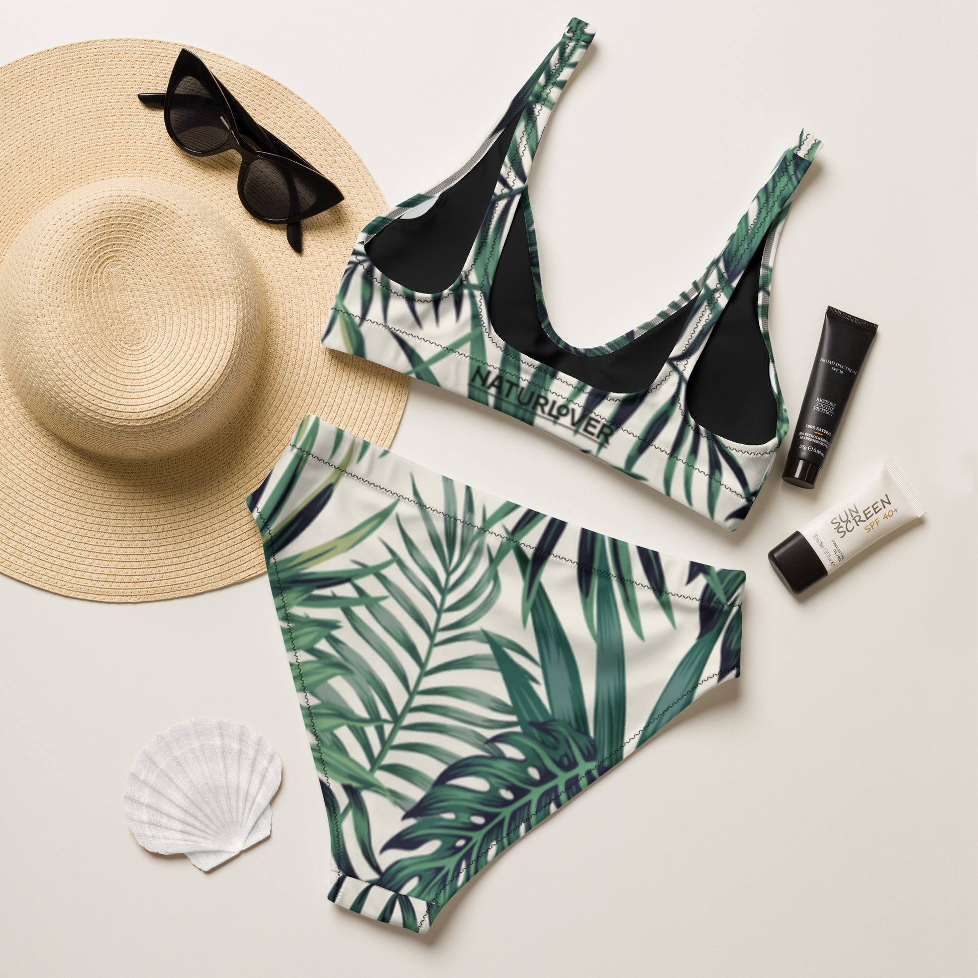 High waist Bikini aus Recycling Material 