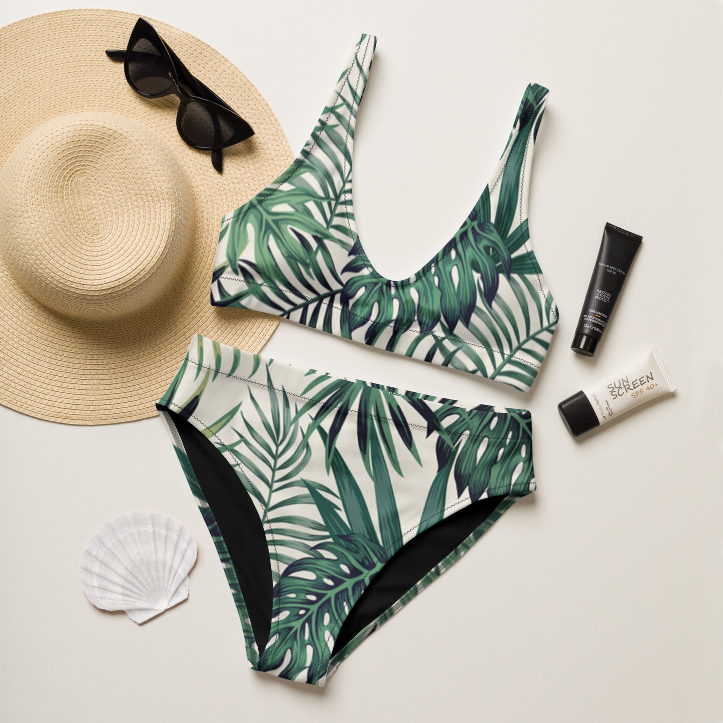 Naturlover Recycling Bikini grüne Palmen 