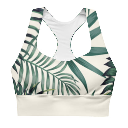 Grün cremefarbenes Sport Oberteil Bustier Fitness Top