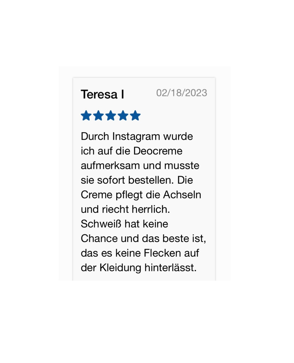 Kundenrezension NakedNature Naturkosmeik Deocreme