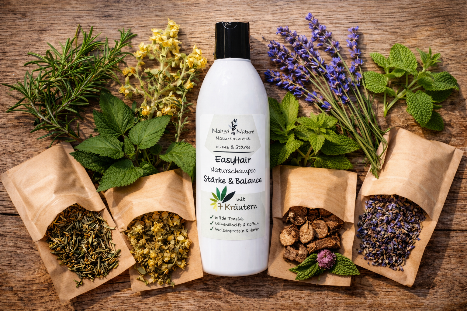 Natürliche Haarpflege Schampoo 7 Kräuter