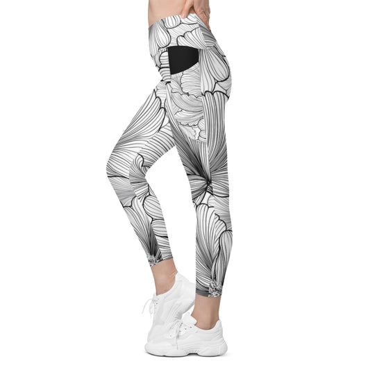 schwarz weiß leggings zum Sport Laufen, Jogging, Fitnessstudio
