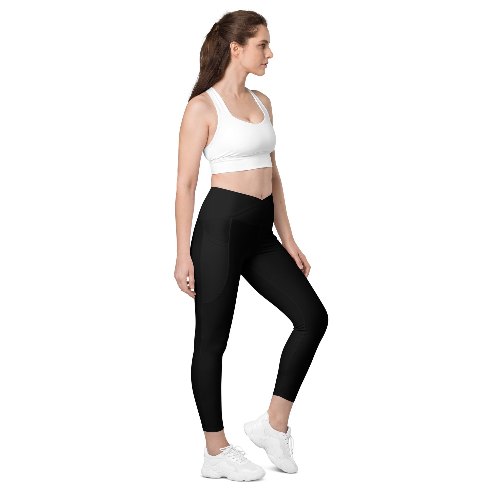 Sporthose mit breitem Bund für Yoga, Aerobic, Jogging, Pilates, Chi Gong, Nordic Walking, Tennis