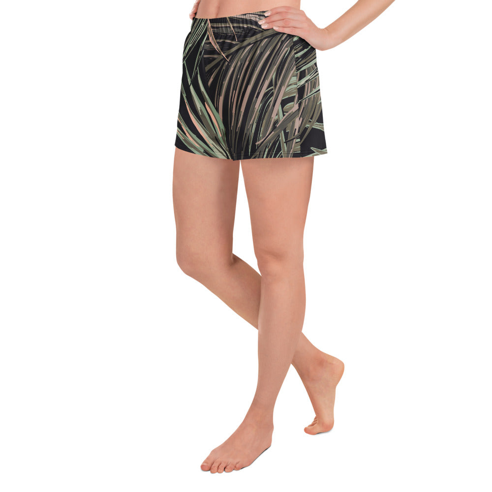 kurze Sporthose Damen schwarz grün