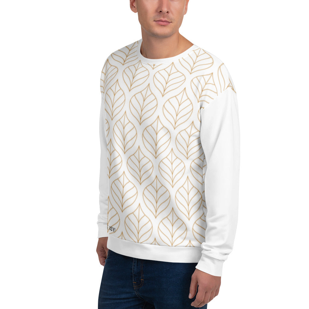 Recycling Pullover weiß gemustert