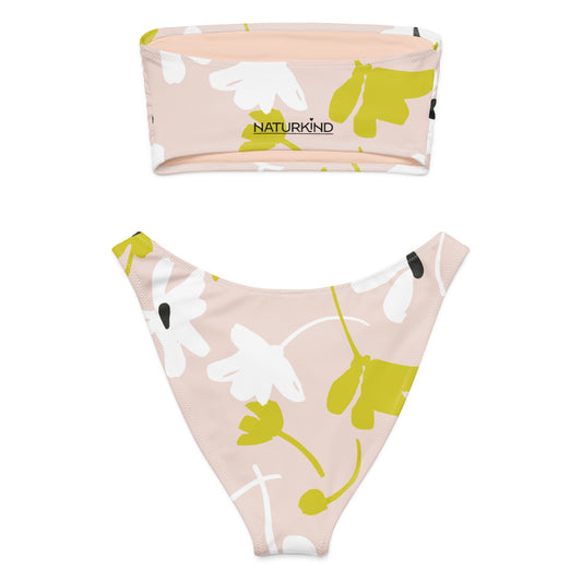 Recycling Bikini rosa mit floralem Muster