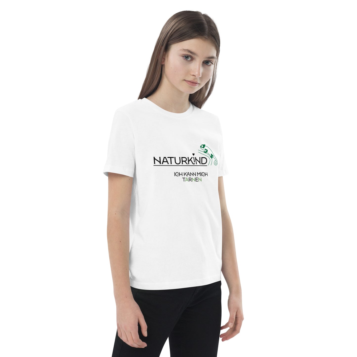 NATURKIND eco-cotton T-shirt for children - Chameleon, white