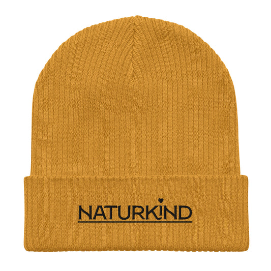 NATURKIND Bio-Beanie/Mütze mit schwarzer Stickerei