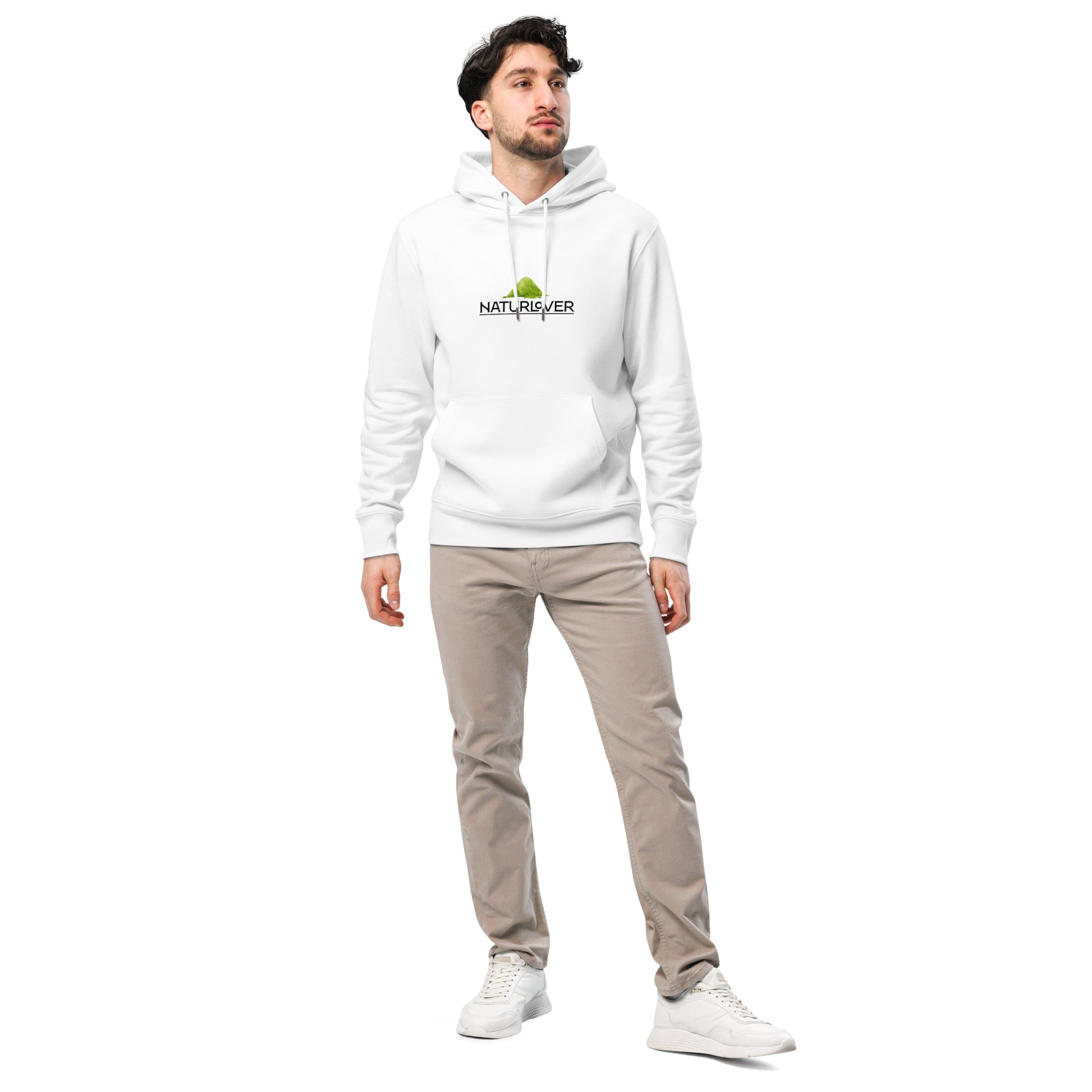 Bio Baumwoll Hoodie Kapuzenpullover weß