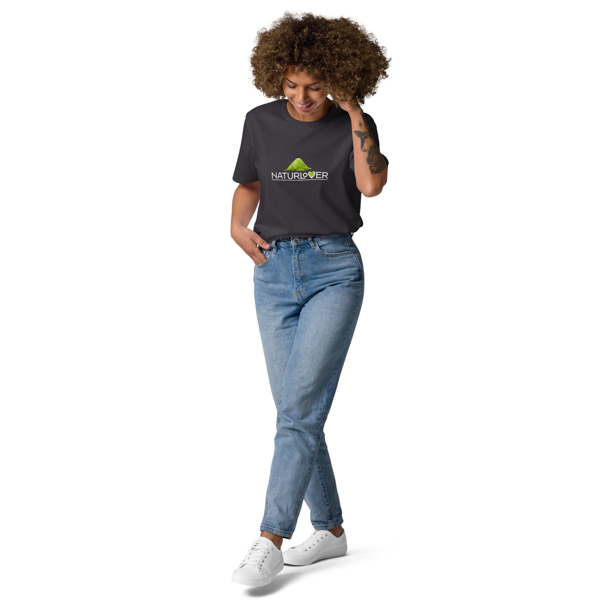 Bio Baumwoll shirt Herz grau