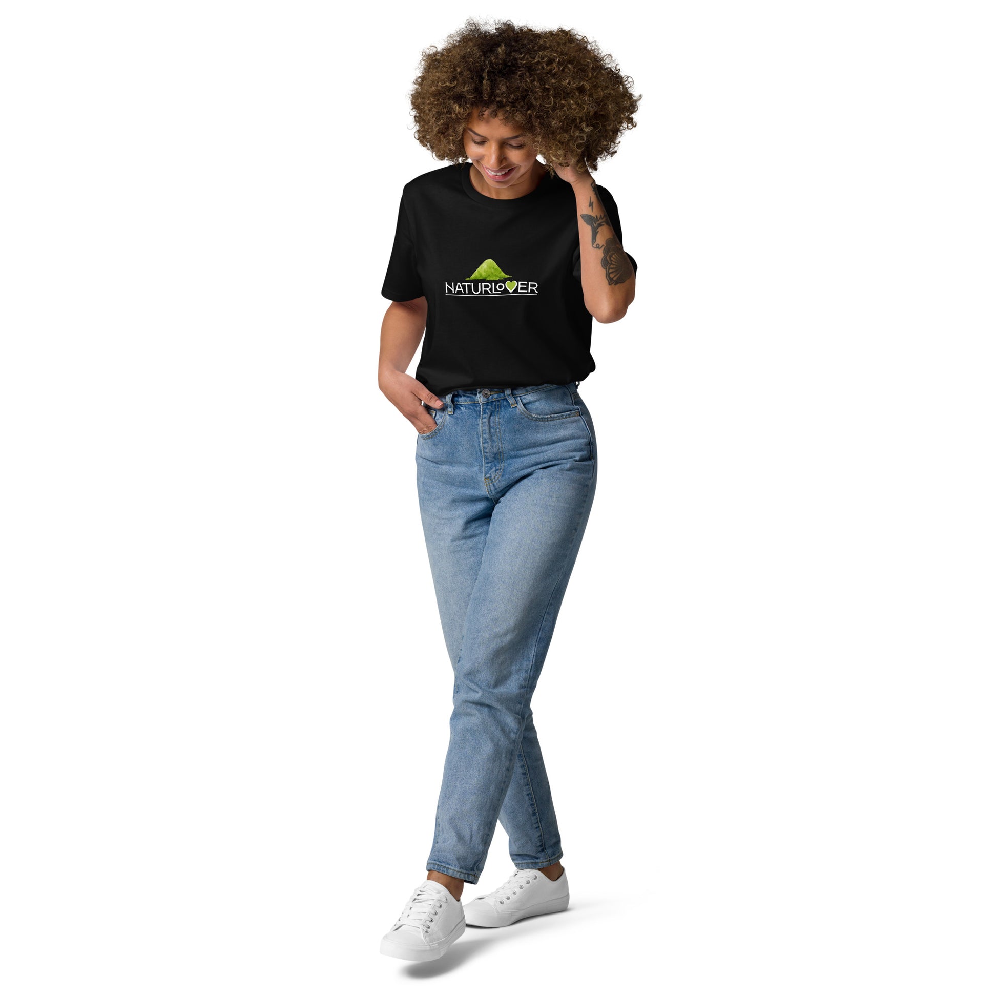 Bio Baumwoll shirt Herz schwarz