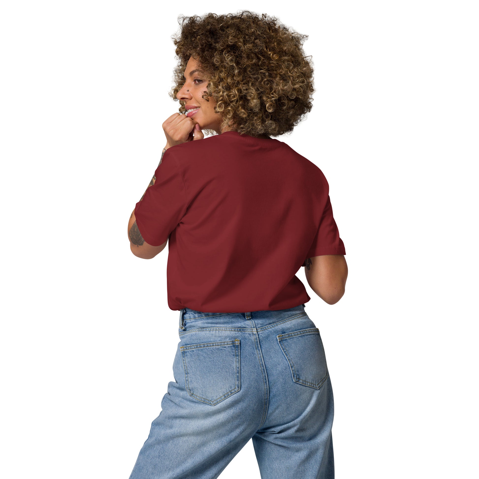 Bio Baumwoll shirt Herz weinrot