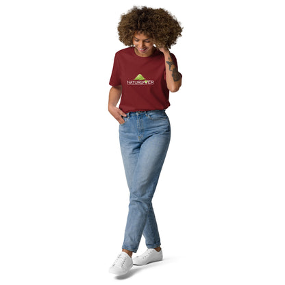 Bio Baumwoll shirt Herz weinrot
